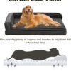 Orthopedic Dog Beds for Large Dogs, XLarge Waterproof Dog Bed with L Bolster Sides, Washable Big Pet Bed with Removable Cover & Non-Slip Bottom, 40 x 28 inch, Gray