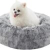 36 inches Donut Dog Bed for Large Dogs - Calming Fluffy Round Pet Bed with Removable & Washable Cover,Fits up to 80 lbs Pets