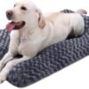 Washable Dog Bed Deluxe Plush Dog Crate Beds Comfy Kennel Pad Anti-Slip Pet Sleeping Mat for Large, Jumbo, Medium, Small Dogs Breeds