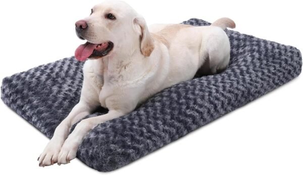 Washable Dog Bed Deluxe Plush Dog Crate Beds Comfy Kennel Pad Anti-Slip Pet Sleeping Mat for Large, Jumbo, Medium, Small Dogs Breeds