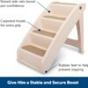 CozyUp Folding Dog Stairs, Portable Indoor/Outdoor Pet Steps for Bed, Couch & Car
