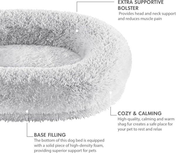 Calming Dog Bed for Extra Large Dogs XL, Anti Anxiety Pet Beds with Supportive Foam, Removable Washable Oval Pets Couch, Fluffy Cuddle Bolster Couch
