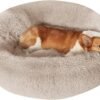 Dog & Cat Bed, Calming Anti-Anxiety Pet Bed for Small Dogs, Fluffy Donut Cushion for Small and Medium Pets