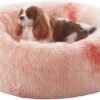 36 inches Donut Dog Bed for Large Dogs - Calming Fluffy Round Pet Bed with Removable & Washable Cover,Fits up to 80 lbs Pets