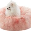 36 inches Donut Dog Bed for Large Dogs - Calming Fluffy Round Pet Bed with Removable & Washable Cover,Fits up to 80 lbs Pets