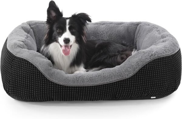 Medium Dog Beds for Medium Dogs Washable, Rectangle Dog Bed Medium Size Dog, Orthopedic Dog Bed, Warming Soft Calming Sleeping Puppy Bed Durable Pet Bed with Anti-Slip Bottom