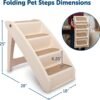 CozyUp Folding Dog Stairs, Portable Indoor/Outdoor Pet Steps for Bed, Couch & Car