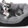 Medium Dog Beds for Medium Dogs Washable, Rectangle Dog Bed Medium Size Dog, Orthopedic Dog Bed, Warming Soft Calming Sleeping Puppy Bed Durable Pet Bed with Anti-Slip Bottom