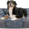 Large Dog Bed for Large Medium Small Dogs, Rectangle Washable Orthopedic Dog Bed, Soft Calming Sleeping Puppy Bed Durable Pet Cuddler with Anti-Slip Bottom