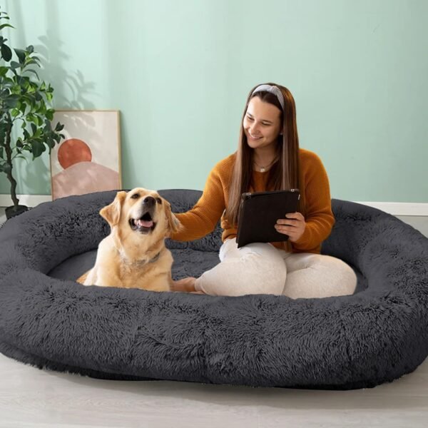 Dog & Cat Bed, Calming Anti-Anxiety Pet Bed for Small Dogs, Fluffy Donut Cushion for Small and Medium Pets