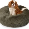 Small Calming Dogs Bed for Small Dogs Anti-Anxiety Machine Washable Fluffy Luxury Anti-Slip Waterproof Mute Base Warming Cozy Soft Pet Puppy Round Bed