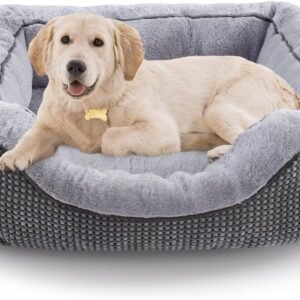 Medium Dog Beds for Medium Dogs Washable, Rectangle Dog Bed Medium Size Dog, Orthopedic Dog Bed, Warming Soft Calming Sleeping Puppy Bed Durable Pet Bed with Anti-Slip Bottom