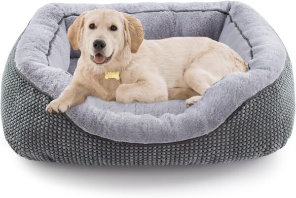 Medium Dog Beds for Medium Dogs Washable, Rectangle Dog Bed Medium Size Dog, Orthopedic Dog Bed, Warming Soft Calming Sleeping Puppy Bed Durable Pet Bed with Anti-Slip Bottom