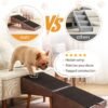 Dog Stairs for Small Dogs and Cats, Dog Ramp for Couch and Bed, Foldable 2-in-1 Wooden Pet Steps for Puppy, Split Ottoman Design（Brown）