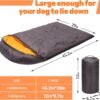 Dog Sleeping Bag with Storage Bag Waterproof Warm Packable Dog Bed for Travel Camping Hiking Backpacking (Grey+Orange)