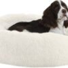 Calming Dog Bed, Plush Anti-Anxiety Donut Dog Bed for Small Medium Large Dogs, Warming Cozy Soft Cute Round Washable, Marshmallow Cuddler Nest Pet Bed