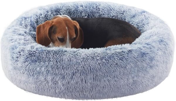 36 inches Donut Dog Bed for Large Dogs - Calming Fluffy Round Pet Bed with Removable & Washable Cover,Fits up to 80 lbs Pets