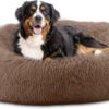 Calming Dog Bed, Plush Anti-Anxiety Donut Dog Bed for Small Medium Large Dogs, Warming Cozy Soft Cute Round Washable, Marshmallow Cuddler Nest Pet Bed