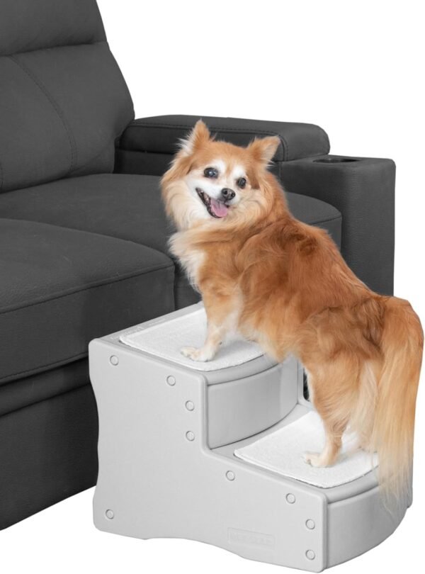 Easy Step II Pet Stairs, 2 Step for Cats/Dogs up to 150 Pounds, Portable, Removable Washable Carpet Tread, No Tools Required