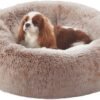 36 inches Donut Dog Bed for Large Dogs - Calming Fluffy Round Pet Bed with Removable & Washable Cover,Fits up to 80 lbs Pets