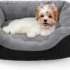 Medium Dog Beds for Medium Dogs Washable, Rectangle Dog Bed Medium Size Dog, Orthopedic Dog Bed, Warming Soft Calming Sleeping Puppy Bed Durable Pet Bed with Anti-Slip Bottom