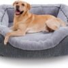 Medium Dog Beds for Medium Dogs Washable, Rectangle Dog Bed Medium Size Dog, Orthopedic Dog Bed, Warming Soft Calming Sleeping Puppy Bed Durable Pet Bed with Anti-Slip Bottom