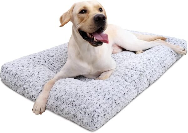 Washable Dog Bed Deluxe Plush Dog Crate Beds Comfy Kennel Pad Anti-Slip Pet Sleeping Mat for Large, Jumbo, Medium, Small Dogs Breeds