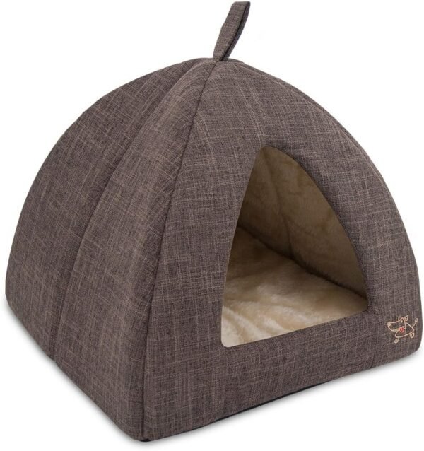 Dog House Bed Crate Mat Tent Indoor Round Soft Plush for Small, Medium, and Large Breeds