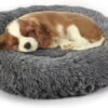 Dog Bed, Cat Calming Bed, Faux Fur Pillow Pet Donut Cuddler Round Plush Bed for Large Medium Small Dogs and Cats
