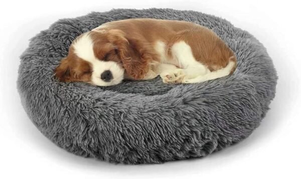 Dog Bed, Cat Calming Bed, Faux Fur Pillow Pet Donut Cuddler Round Plush Bed for Large Medium Small Dogs and Cats