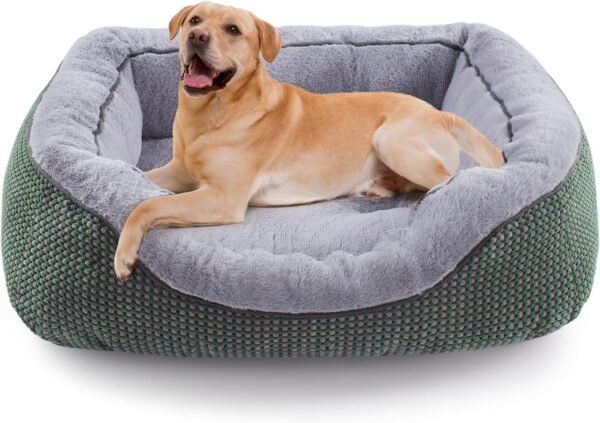 Medium Dog Beds for Medium Dogs Washable, Rectangle Dog Bed Medium Size Dog, Orthopedic Dog Bed, Warming Soft Calming Sleeping Puppy Bed Durable Pet Bed with Anti-Slip Bottom