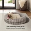 Luxury Donut Dog Bed, 30 Inches Round Dog Bed Medium Size Dogs Washable, Orthopedic Calming Dogs Bed for Pets with Anti-Slip Bottom, Oatmeal