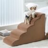 Dog Stairs for Small Dogs, 2-Steps Dog Ramp for Couch, Pet Stairs with Highly Supportive Foam and Non-Slip Bottom, Pet Steps for Cat & Doggie