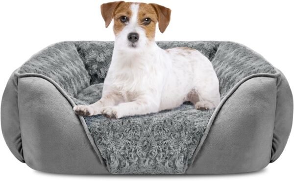 Large Dog Bed for Large Medium Small Dogs, Rectangle Washable Orthopedic Dog Bed, Soft Calming Sleeping Puppy Bed Durable Pet Cuddler with Anti-Slip Bottom