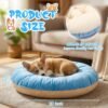 4 Pcs 20 Inch Round Dog & Cat Bed, Soft Bed Pet Crate Pads for Dogs Fluffy Warm Washable Pillow Cushion for Small and Medium Pets Cats (Brown, Blue, White, Beige)