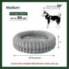 Luxury Donut Dog Bed, 30 Inches Round Dog Bed Medium Size Dogs Washable, Orthopedic Calming Dogs Bed for Pets with Anti-Slip Bottom, Oatmeal