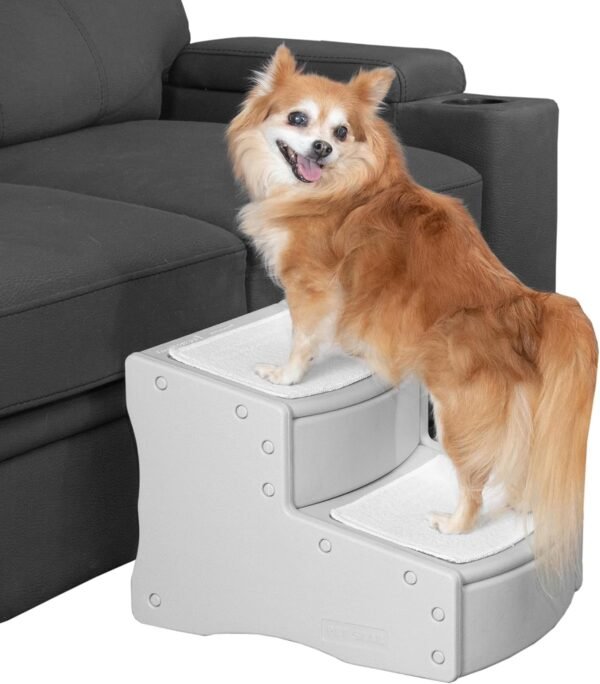 Easy Step II Pet Stairs, 2 Step for Cats/Dogs up to 150 Pounds, Portable, Removable Washable Carpet Tread, No Tools Required