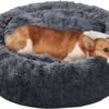 Dog & Cat Bed, Calming Anti-Anxiety Pet Bed for Small Dogs, Fluffy Donut Cushion for Small and Medium Pets