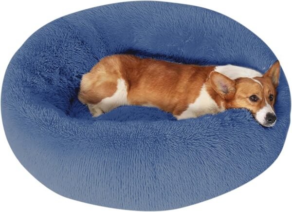 Dog & Cat Bed, Calming Anti-Anxiety Pet Bed for Small Dogs, Fluffy Donut Cushion for Small and Medium Pets