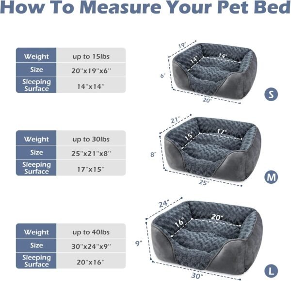 Large Dog Bed for Large Medium Small Dogs, Rectangle Washable Orthopedic Dog Bed, Soft Calming Sleeping Puppy Bed Durable Pet Cuddler with Anti-Slip Bottom
