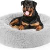 Dog Bed, Cat Calming Bed, Faux Fur Pillow Pet Donut Cuddler Round Plush Bed for Large Medium Small Dogs and Cats