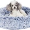 Calming Donut Dog Bed, 36 Inches Round Fluffy for Large Dogs, Anti-Anxiety Plush, Machine Washable