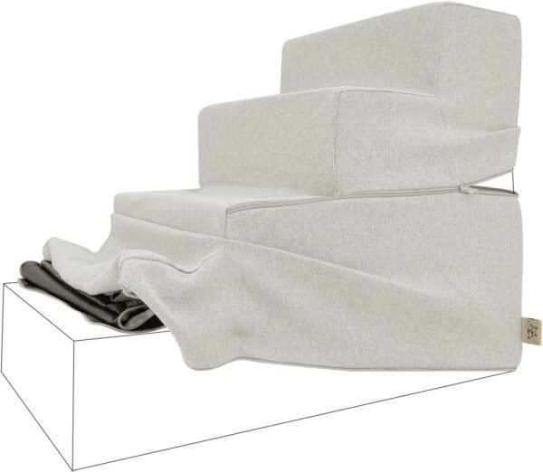 Non-Slip Foam Dog Stair & Pet Ramp, Balanced Indoor Step Support - Foldable Stair Cover