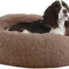 Calming Dog Bed, Plush Anti-Anxiety Donut Dog Bed for Small Medium Large Dogs, Warming Cozy Soft Cute Round Washable, Marshmallow Cuddler Nest Pet Bed