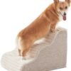 Dog Stairs for Small Dogs & Cats 15.7" H, High Density Foam Dog Steps Ramp for Couch Sofa and Chair, Pet Stairs with Non-Slip Bottom and Remove Washable Cover