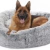 Calming Donut Dog Bed, 36 Inches Round Fluffy for Large Dogs, Anti-Anxiety Plush, Machine Washable