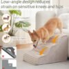 Dog Stairs for Small Dogs & Cats 15.7" H, High Density Foam Dog Steps Ramp for Couch Sofa and Chair, Pet Stairs with Non-Slip Bottom and Remove Washable Cover