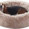 36 inches Donut Dog Bed for Large Dogs - Calming Fluffy Round Pet Bed with Removable & Washable Cover,Fits up to 80 lbs Pets