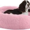 Calming Dog Bed, Plush Anti-Anxiety Donut Dog Bed for Small Medium Large Dogs, Warming Cozy Soft Cute Round Washable, Marshmallow Cuddler Nest Pet Bed