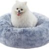 36 inches Donut Dog Bed for Large Dogs - Calming Fluffy Round Pet Bed with Removable & Washable Cover,Fits up to 80 lbs Pets